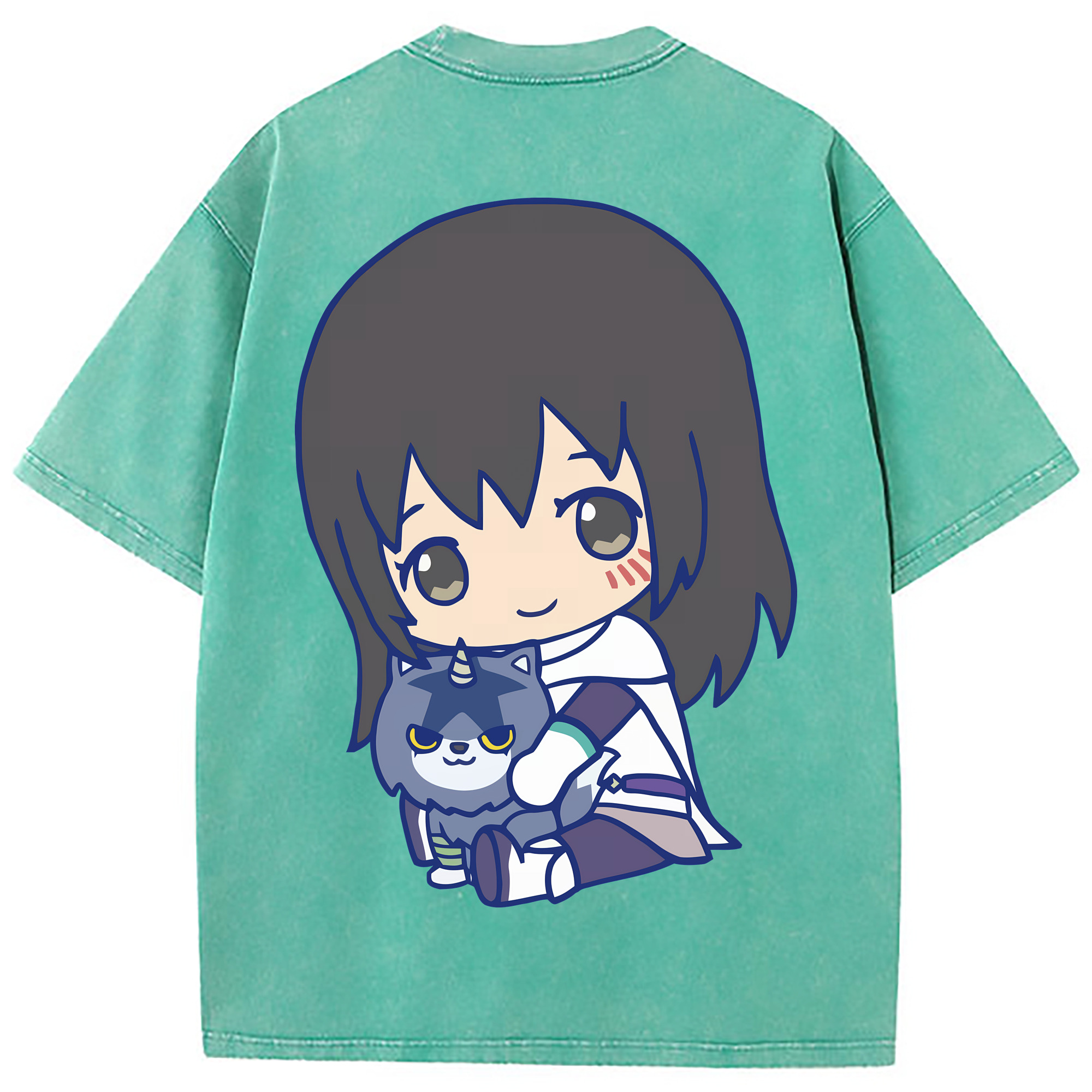 （画像用） 転スラ Regarding Reincarnated to Slime 綿100% ヴィンテージ風 半袖Tシャツ（背面プリント）